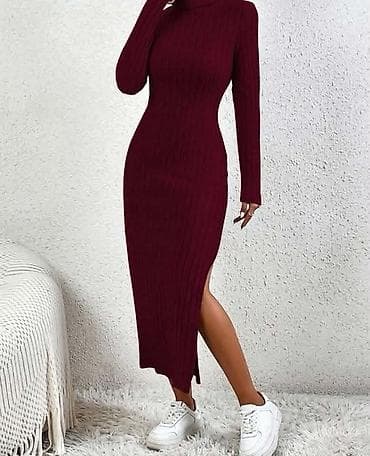 Rebrasta džemper-haljina sa rol-kragnom - Kroj: uska silueta koja na lalafo.rs — 8 Rebrasta džemper-haljina sa rol-kragnom - Kroj: uska silueta koja — 8