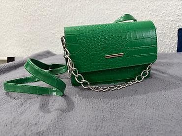 Mini torbica preko ramena – zelena, krokodil tekstura - Materijal na lalafo.rs — 2 Mini torbica preko ramena – zelena, krokodil tekstura - Materijal — 2