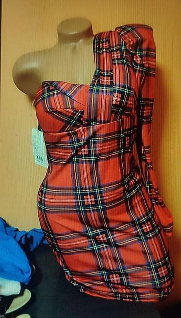 Personal Items: Crvena mini haljina sa karo (tartan) šarom, asimetričnog kroja: - at lalafo.rs — 1 Personal Items: Crvena mini haljina sa karo (tartan) šarom, asimetričnog kroja: - — 1