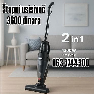 Štapni usisivač KENO – 2 u 1 - Snaga: 1200 W (max power) za efikasno na lalafo.rs Štapni usisivač KENO – 2 u 1 - Snaga: 1200 W (max power) za efikasno