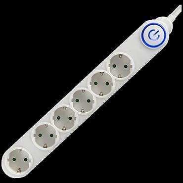 Produžni kabl sa prekidačem, 6 utičnice, presek kabla 1,0mm2, IP20 na lalafo.rs Produžni kabl sa prekidačem, 6 utičnice, presek kabla 1,0mm2, IP20
