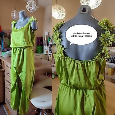Ženski letnji kombinezon u jarko zelenoj (limeta) boji. - Model na lalafo.rs — 1 Ženski letnji kombinezon u jarko zelenoj (limeta) boji. - Model — 1