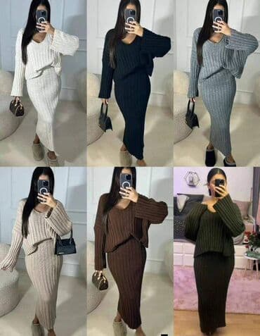 ▪️Dvodijelni ženski komplet od rebrastog pletiva - Set se sastoji od at lalafo.rs ▪️Dvodijelni ženski komplet od rebrastog pletiva - Set se sastoji od