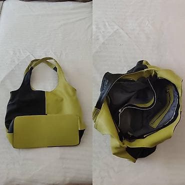 Ženska torba od kože, dvobojna (maslinasto zelena i crna), poreklo at lalafo.rs — 1 Ženska torba od kože, dvobojna (maslinasto zelena i crna), poreklo — 1