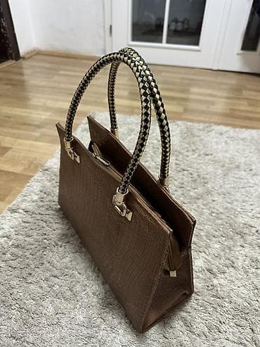 Ženska torba – braon, kroko print - Materijal: veštačka koža sa at lalafo.rs — 1 Ženska torba – braon, kroko print - Materijal: veštačka koža sa — 1