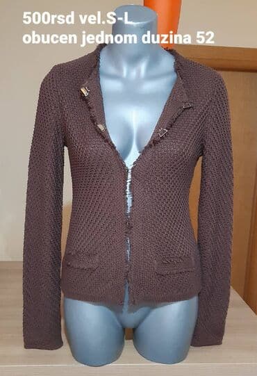 Ženski pleteni kardigan, braon boje. - Kroj: strukirani kardigan sa na lalafo.rs Ženski pleteni kardigan, braon boje. - Kroj: strukirani kardigan sa
