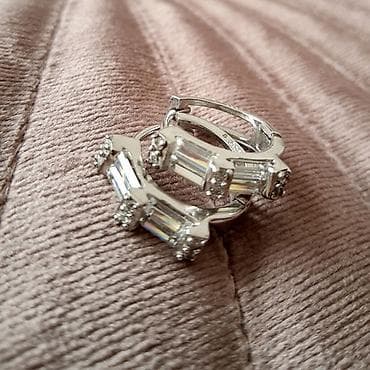 Earrings: Minđuše, italijansko srebro 925 - kristal Rodinirane, ne tamne, ne at lalafo.rs — 2 Earrings: Minđuše, italijansko srebro 925 - kristal Rodinirane, ne tamne, ne — 2