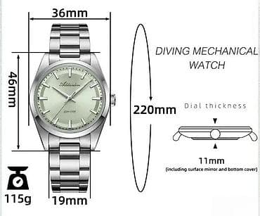 ADDIESDIVE AD2066 - 36mm - Mint zelena Potpuno nov muški sat na lalafo.rs — 6 ADDIESDIVE AD2066 - 36mm - Mint zelena Potpuno nov muški sat — 6