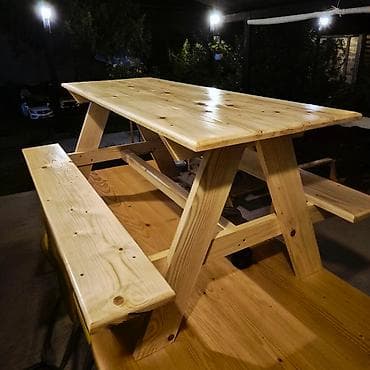 Drvena baštenska/piknik garnitura sa integrisanim klupama za decu ✨️ na lalafo.rs — 1 Drvena baštenska/piknik garnitura sa integrisanim klupama za decu ✨️ — 1