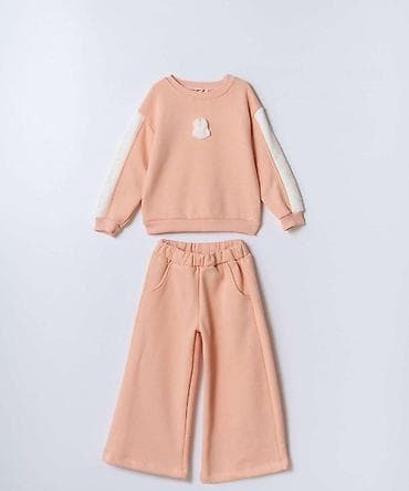 Dečiji komplet trenerke – dukser + široke pantalone - Boja: pastelno na lalafo.rs Dečiji komplet trenerke – dukser + široke pantalone - Boja: pastelno