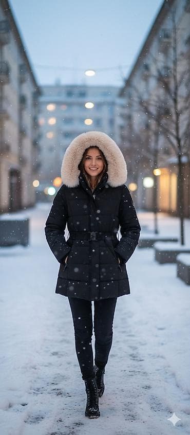 Ženska zimska jakna s kapuljačom i krznom - Boja: crna - Kroj na lalafo.rs Ženska zimska jakna s kapuljačom i krznom - Boja: crna - Kroj