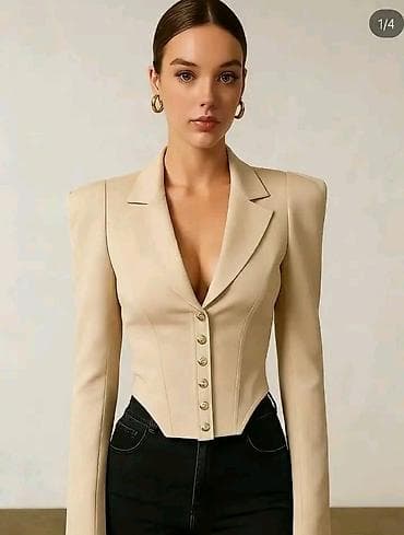 prsluk jaknica mango u: Ženski strukirani sako-korset - Model: elegantan sako sa dubokim V at lalafo.rs — 4 prsluk jaknica mango u: Ženski strukirani sako-korset - Model: elegantan sako sa dubokim V — 4