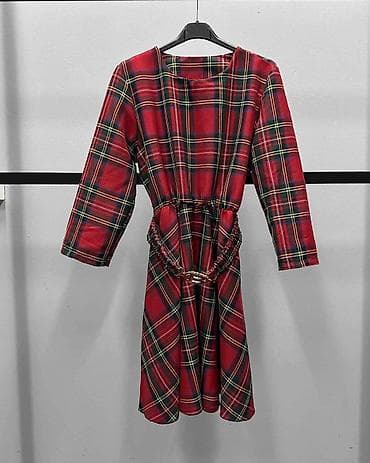 dve suknje po: Karirane haljine 1) Haljina A-line kroja sa pojasom - Klasičan karo at lalafo.rs — 2 dve suknje po: Karirane haljine 1) Haljina A-line kroja sa pojasom - Klasičan karo — 2