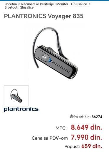 "PLANTRONICS VOYAGER® 835"® Bluetooth headset Enhanced Noise na lalafo.rs — 1 "PLANTRONICS VOYAGER® 835"® Bluetooth headset Enhanced Noise — 1