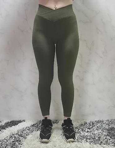 Leggings, Bike shorts: Ženske sportske helanke – rebrasti materijal, visoki struk - Boja at lalafo.rs — 2 Leggings, Bike shorts: Ženske sportske helanke – rebrasti materijal, visoki struk - Boja — 2