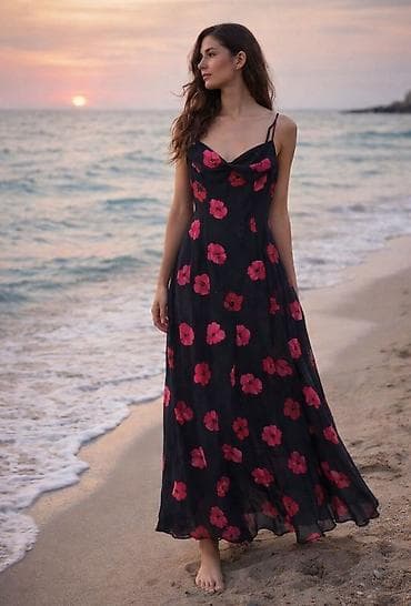 Duga letnja haljina sa cvetnim dezenom - Model: maxi haljina - Kroj na lalafo.rs Duga letnja haljina sa cvetnim dezenom - Model: maxi haljina - Kroj