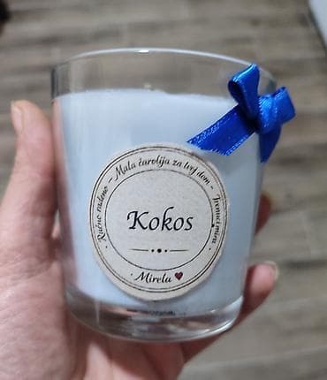 Ručno rađena mirisna sveća od soja-kokos voska Sveća je u staklenoj na lalafo.rs Ručno rađena mirisna sveća od soja-kokos voska Sveća je u staklenoj