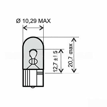 Auto sijalica T10 W5W (staklena “kap”) - Tip grla: W2.1x9.5d (T10) - na lalafo.rs Auto sijalica T10 W5W (staklena “kap”) - Tip grla: W2.1x9.5d (T10) -