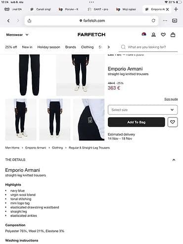 Pantalone, Giorgio Armani, bоја - Siva na lalafo.rs — 6 Pantalone, Giorgio Armani, bоја - Siva — 6