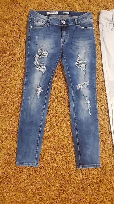 Ženske farmerke – 2 modela (skinny) - Model 1: Bele skinny farmerke na lalafo.rs — 2 Ženske farmerke – 2 modela (skinny) - Model 1: Bele skinny farmerke — 2