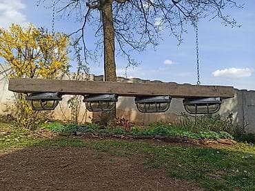 Rustik luster - viseća greda sa četiri originalne brodske lampe. U na lalafo.rs Rustik luster - viseća greda sa četiri originalne brodske lampe. U