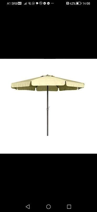 Baštenski suncobran sa bež platnom, idealan za zaštitu od sunca u na lalafo.rs — 4 Baštenski suncobran sa bež platnom, idealan za zaštitu od sunca u — 4