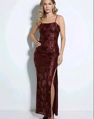 Duga večernja haljina sa šljokicama i prorezom - Model: uska silueta na lalafo.rs — 1 Duga večernja haljina sa šljokicama i prorezom - Model: uska silueta — 1
