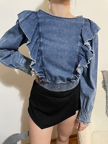 bermude teksas br: Ženska teksas bluza sa volanima. Bershka vel M. Nova at lalafo.rs — 1 bermude teksas br: Ženska teksas bluza sa volanima. Bershka vel M. Nova — 1