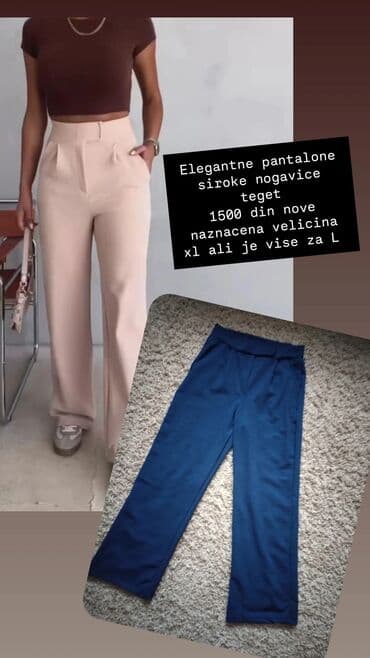 Pantalone: L, Visok struk, Ravne nogavice na lalafo.rs Pantalone: L, Visok struk, Ravne nogavice