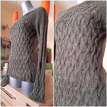 zenske broj: Pleteni ženski džemper, maslinasto zelene boje, sa izraženim reljefnim at lalafo.rs — 2 zenske broj: Pleteni ženski džemper, maslinasto zelene boje, sa izraženim reljefnim — 2