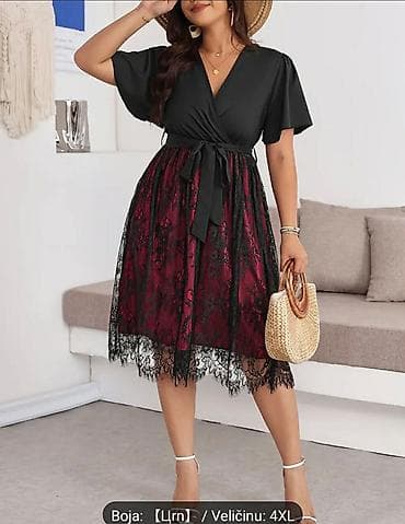 Personal Items: Elegantna midi haljina sa čipkom – plus size (4XL) - Gornji deo: crna at lalafo.rs — 5 Personal Items: Elegantna midi haljina sa čipkom – plus size (4XL) - Gornji deo: crna — 5