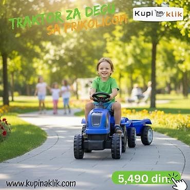 Dečiji traktor sa prikolicom – pedalan - Dizajniran za vožnju na na lalafo.rs — 4 Dečiji traktor sa prikolicom – pedalan - Dizajniran za vožnju na — 4