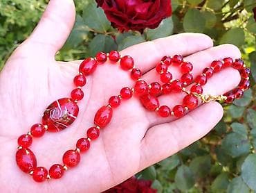 Ogrlica MURANO staklo Crvena 2 Ogrlica od Crvenog MURANO stakla na lalafo.rs — 2 Ogrlica MURANO staklo Crvena 2 Ogrlica od Crvenog MURANO stakla — 2