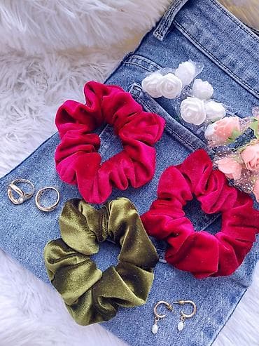 Plišane gumice za kosu – scrunchie - Materijal: mekani pliš sa blagim na lalafo.rs — 6 Plišane gumice za kosu – scrunchie - Materijal: mekani pliš sa blagim — 6