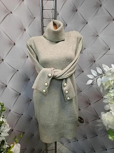 Pletena haljina sa rol‑kragnom i remenom - Elegantna ženska pletena na lalafo.rs — 4 Pletena haljina sa rol‑kragnom i remenom - Elegantna ženska pletena — 4