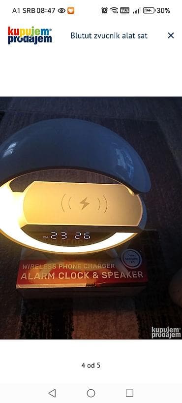 Bluetooth zvučnik sa budilnikom, bežičnim punjačem i RGB LED rasvetom at lalafo.rs Bluetooth zvučnik sa budilnikom, bežičnim punjačem i RGB LED rasvetom