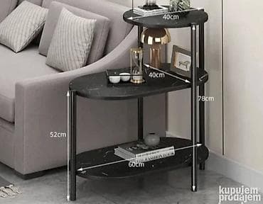 Troslojni pomoćni stočić za dnevnu sobu - Dizajn sa 3 police: gornja na lalafo.rs — 1 Troslojni pomoćni stočić za dnevnu sobu - Dizajn sa 3 police: gornja — 1