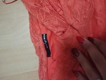 sako laneni: Koralna čipkana haljina bez bretela – Terranova xs s ima elastina - at lalafo.rs — 2 sako laneni: Koralna čipkana haljina bez bretela – Terranova xs s ima elastina - — 2