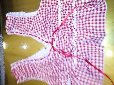 Komplet odeće – 4 komada - Crveno-beli top sa kariranim (gingham) na lalafo.rs Komplet odeće – 4 komada - Crveno-beli top sa kariranim (gingham)