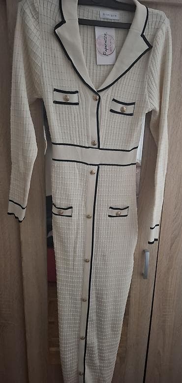 Haljina bež boje od trikotaže, uni nova na lalafo.rs — 1 Haljina bež boje od trikotaže, uni nova — 1