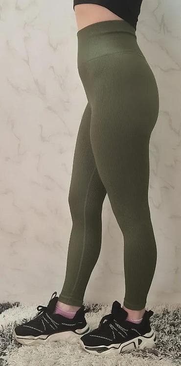 Leggings, Bike shorts: Ženske sportske helanke – maslinasto zelene - Visok struk sa širokim at lalafo.rs — 4 Leggings, Bike shorts: Ženske sportske helanke – maslinasto zelene - Visok struk sa širokim — 4