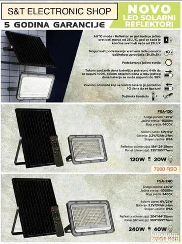 Baštenska rasveta: 5 GODINA GARANCIJE > > Naslov: Solarni LED Reflektor 240W – na lalafo.rs — 2 Baštenska rasveta: 5 GODINA GARANCIJE > > Naslov: Solarni LED Reflektor 240W – — 2