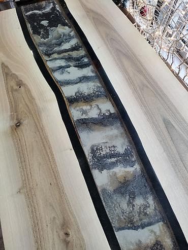 stolovi od drveta: Epoxy sto 90x203 Orah/ Live edge Ploča stola napravljena at lalafo.rs — 2 stolovi od drveta: Epoxy sto 90x203 Orah/ Live edge Ploča stola napravljena — 2