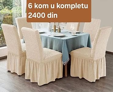 Prekrivači za stolice – komplet 6 komada - Cena: 2400 din (6 kom u na lalafo.rs — 3 Prekrivači za stolice – komplet 6 komada - Cena: 2400 din (6 kom u — 3