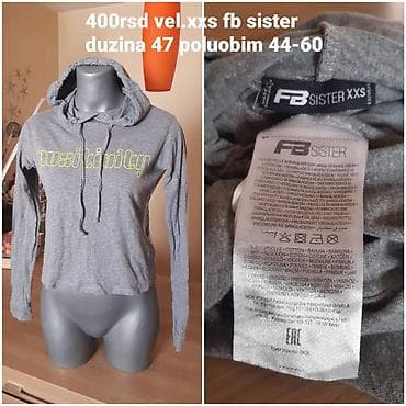 Siva kratka dukserica s kapuljačom FB Sister (XXS). - Model: crop na lalafo.rs — 3 Siva kratka dukserica s kapuljačom FB Sister (XXS). - Model: crop — 3