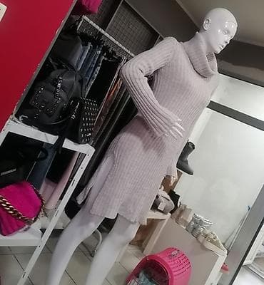 Pleteni džemper-haljina sa rol kragnom - Model: ravnog kroja, do na lalafo.rs — 6 Pleteni džemper-haljina sa rol kragnom - Model: ravnog kroja, do — 6