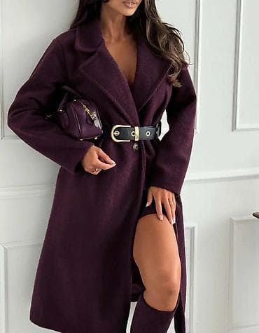 Elegantni ženski kaput do kolena sa pojasom - Model: klasičan kaput na lalafo.rs — 1 Elegantni ženski kaput do kolena sa pojasom - Model: klasičan kaput — 1