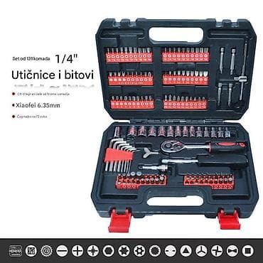 Set nasadnih ključeva i bitova 1/4" – 131 komada u koferu - na lalafo.rs Set nasadnih ključeva i bitova 1/4" – 131 komada u koferu -