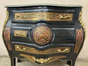 Antique Dressers: Stara stilska Boulle trbušasta komoda sa mermerom Stara stilska Boulle at lalafo.rs — 11 Antique Dressers: Stara stilska Boulle trbušasta komoda sa mermerom Stara stilska Boulle — 11