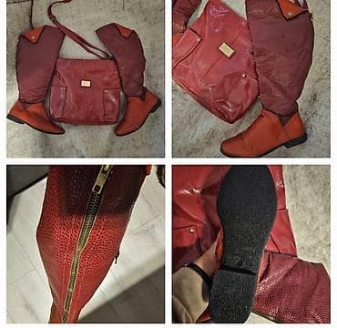 Komplet ženska torba + čizme do kolena-kožne - Boja na lalafo.rs — 6 Komplet ženska torba + čizme do kolena-kožne - Boja — 6